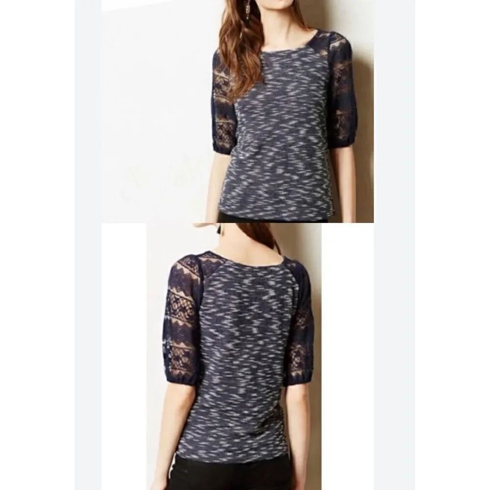 Anthropologie 9-H15 St Cl lace sleeve top sz Small